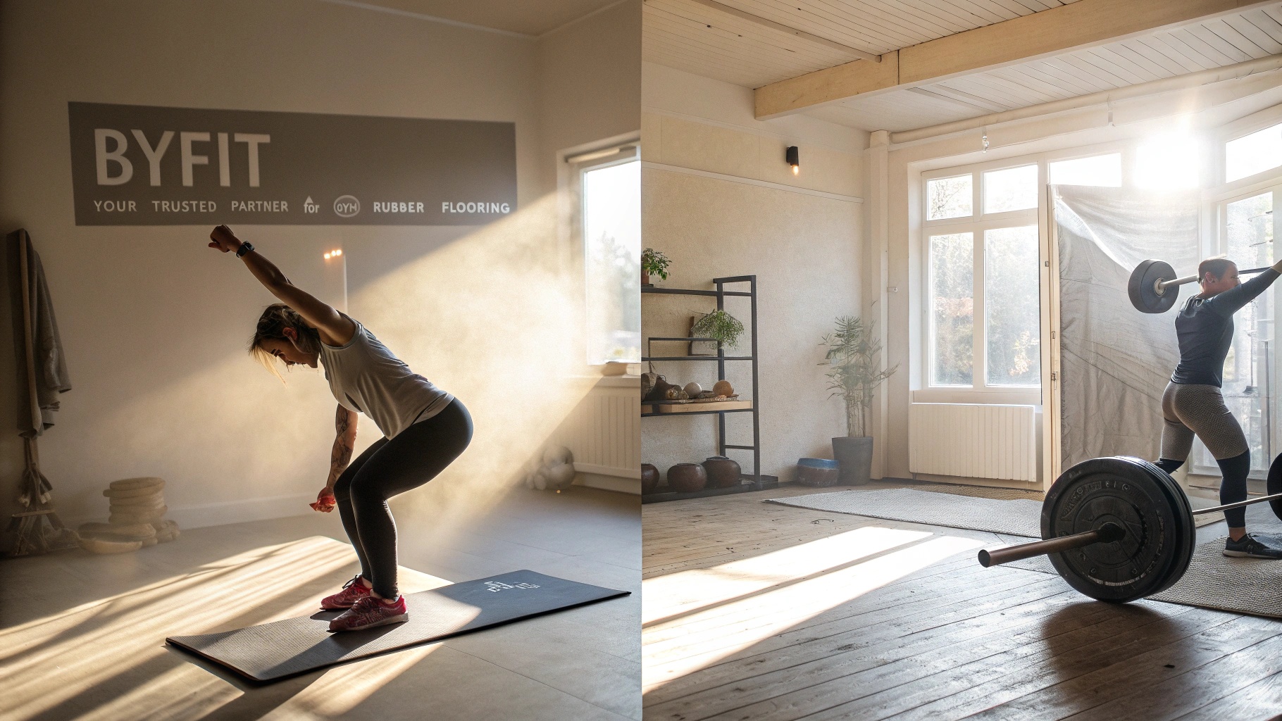 ![Athletes using BYFIT gym rubber flooring during varied workouts.](#https://byfitgear.com/)