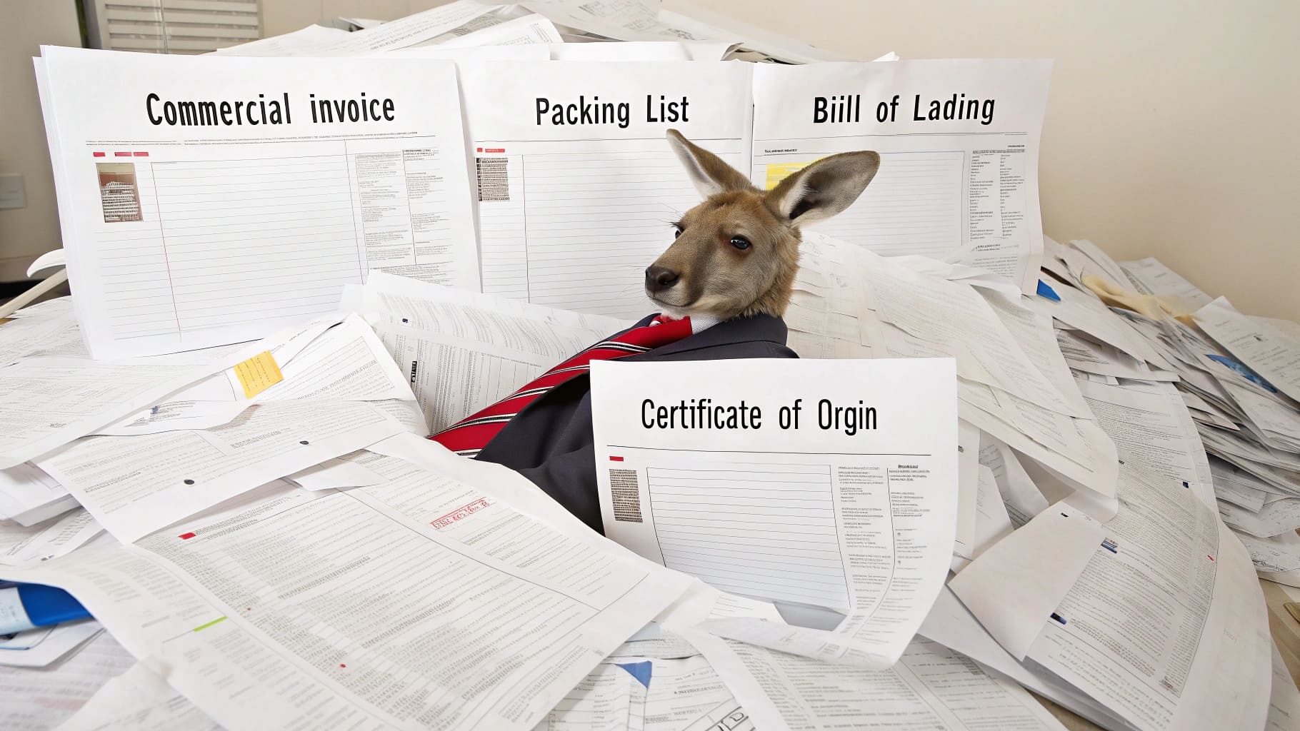 ![Kangaroo overwhelmed by import paperwork, showcasing BYFIT's handling of Certificate of Origin and other documentation.](#https://byfitgear.com/blog/essential-import-documentation-for-gym-rubber-flooring-in-australia)