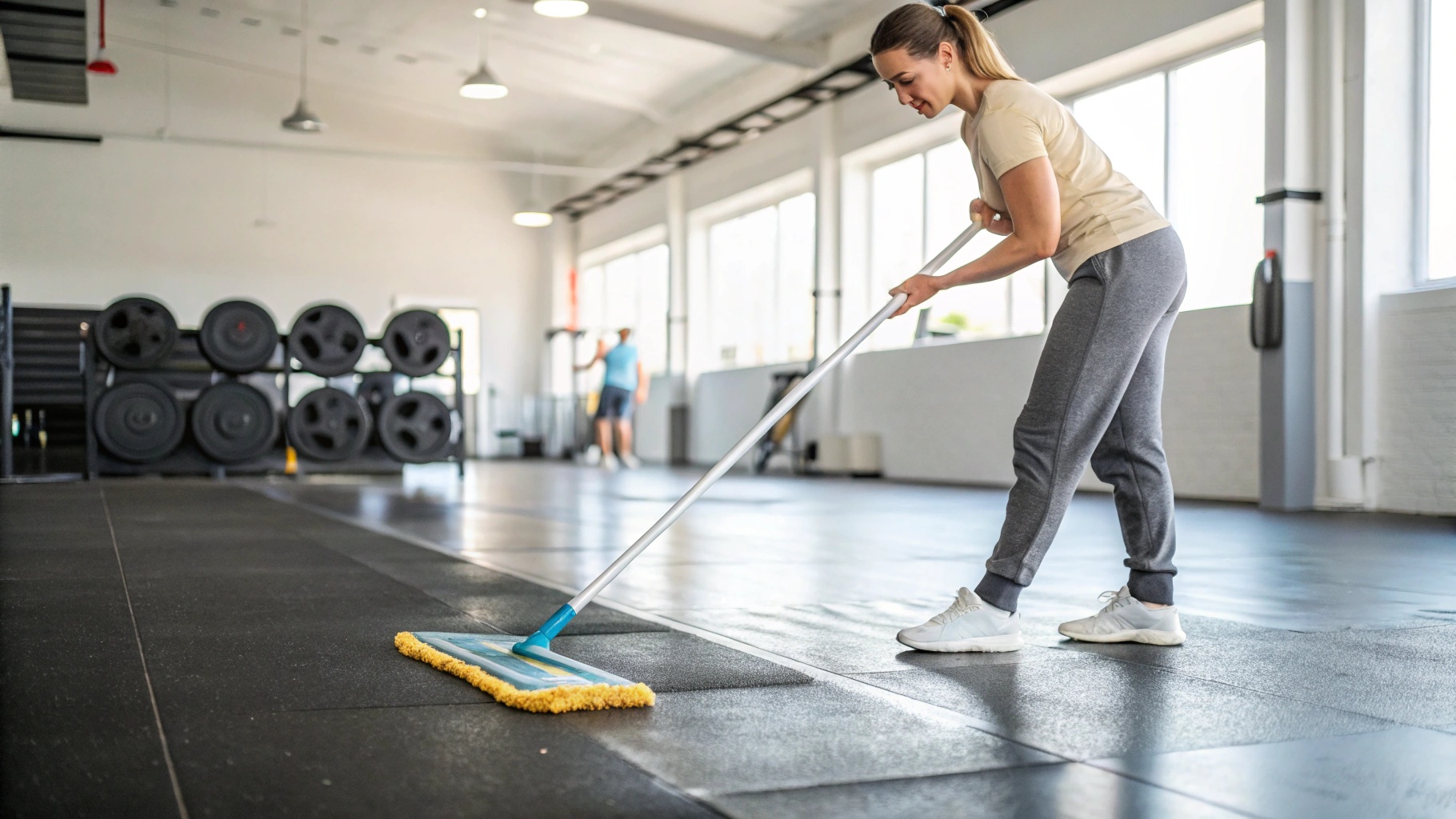 Installing rubber flooring over a concrete subfloor