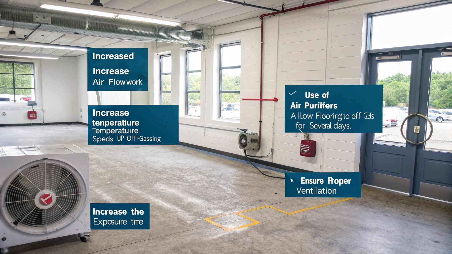 Methods to accelerate off-gassing
