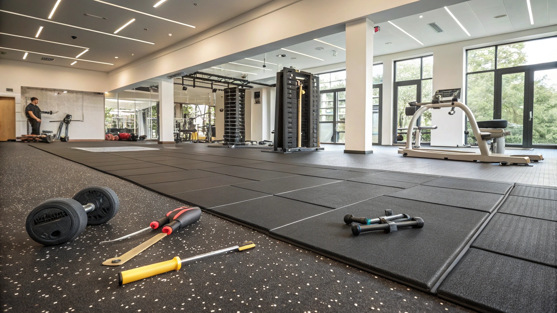 ![BYFIT gym flooring installation, showcasing durability and easy installation.  High-quality rubber flooring for fitness centers.](https://byfitgear.com/)
